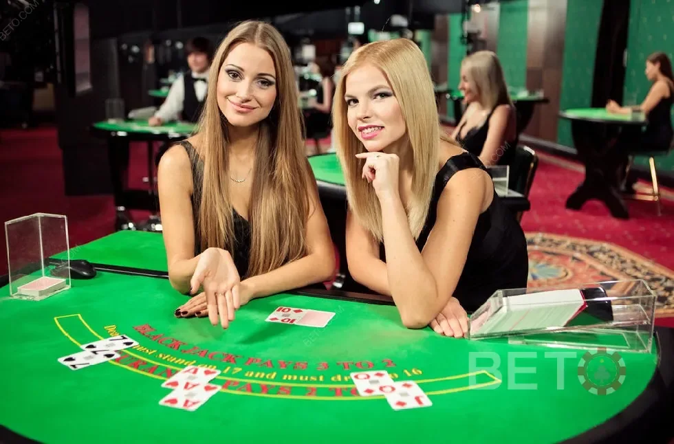 Tampilan permainan kartu pada ruang kasino live