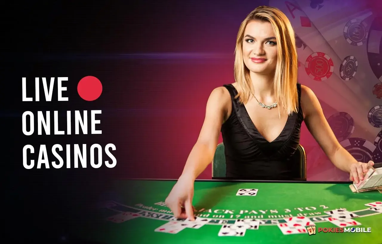 Suasana meja kasino live dengan dealer dan layar permainan
